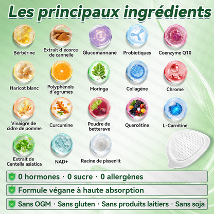 Boutique officielle 🫐🫐 𝐆𝐋𝐎𝐑𝐄𝐍𝐃𝐀® Moringa · Berbérine + NAD+ – Patch Microneedle Nano Avancé 10-en-1 (1×/jour, résultats visibles en 7 jours) | Obésité, relâchement cutané, apnée du sommeil, articulations, etc.